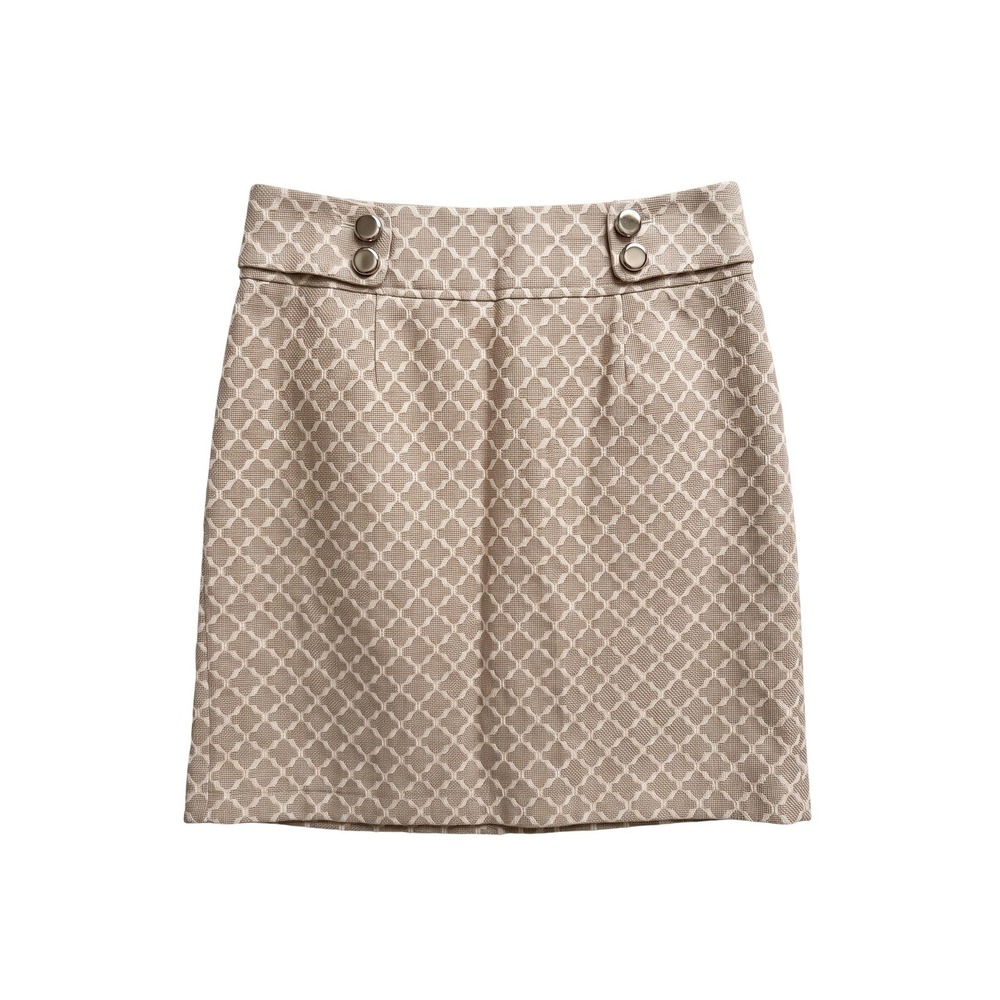 Banana Republic Tan Cream Geometric Jacquard Career Office Casual Skirt Size 8
